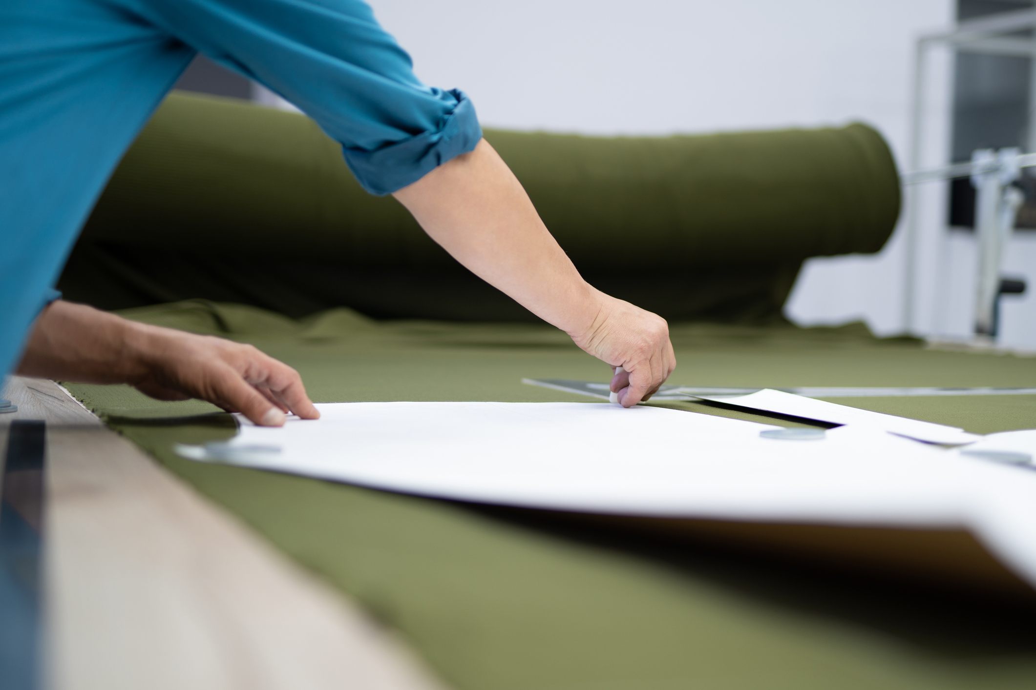 cutting of fabrics cut in production for sewing clothes